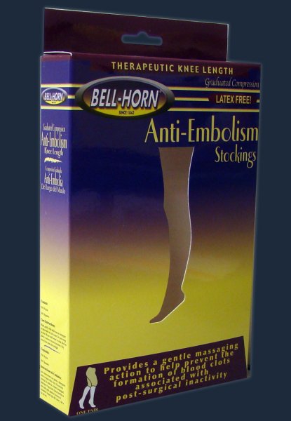 Bell-Horn® Knee Length Anti-Embolism Stockings, XL, Black