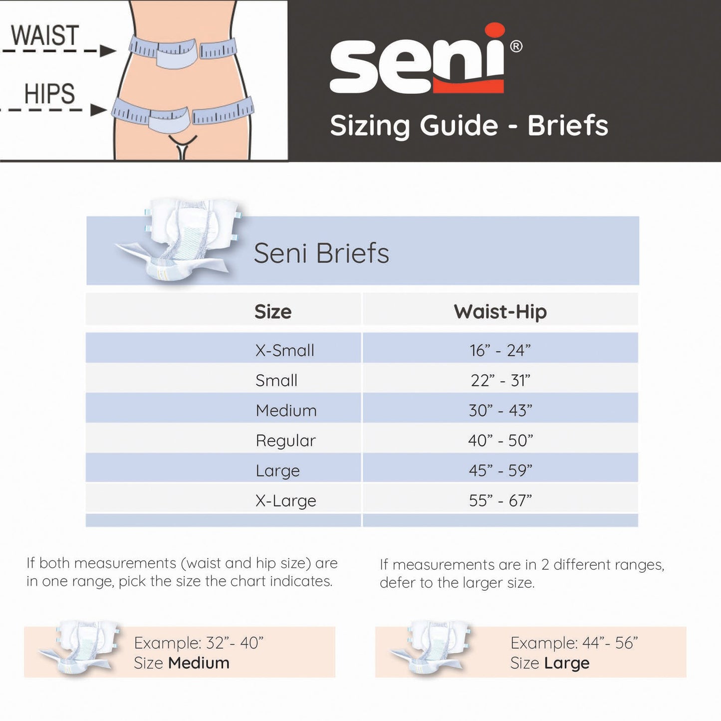 Seni® Classic Plus Moderate to Heavy Absorbency Incontinence Brief, Medium, 25 ct