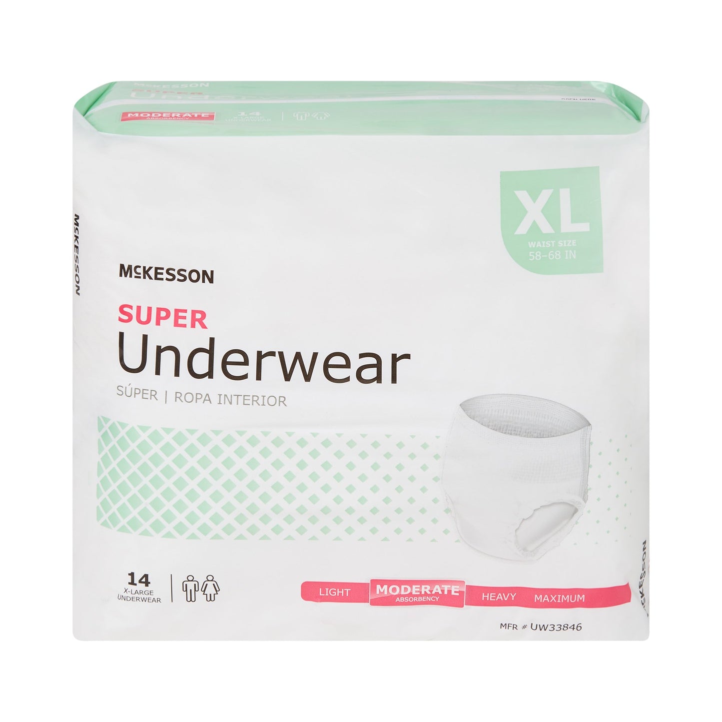 McKesson Super Moderate Absorbent Underwear, XL, 56 ct