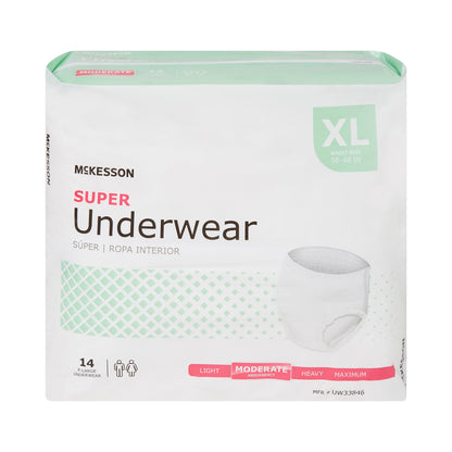 McKesson Super Moderate Absorbent Underwear, XL, 56 ct