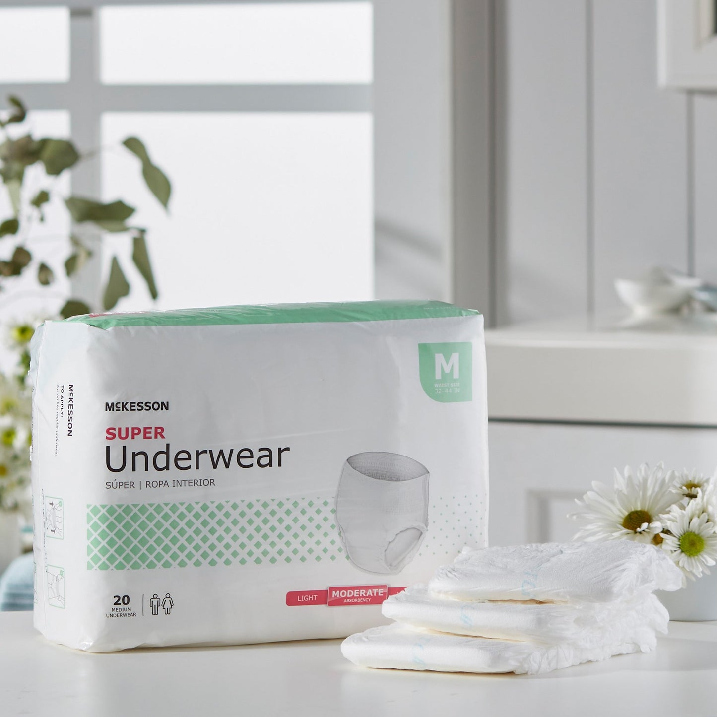 McKesson Super Moderate Absorbent Underwear, Medium, 80 ct