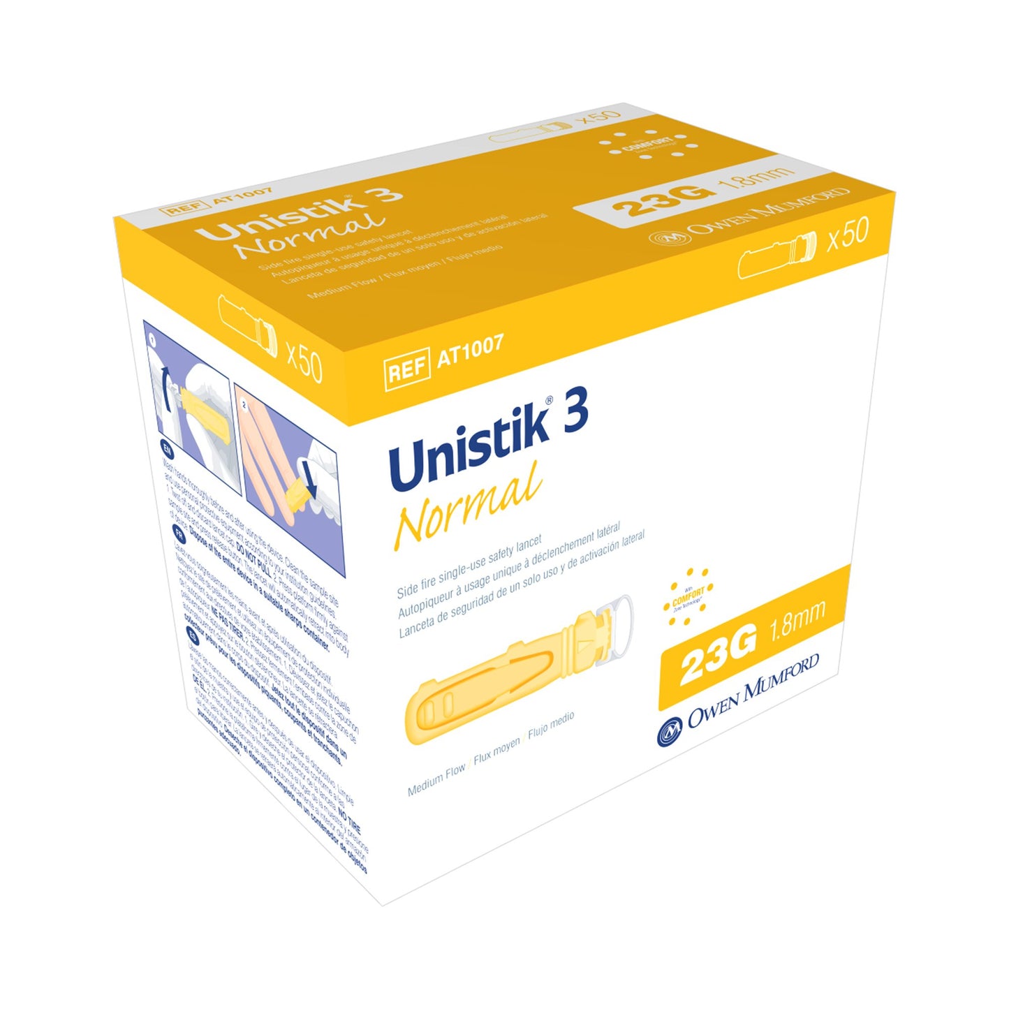 Unistik® 3 Normal Safety Lancet, 50 ct