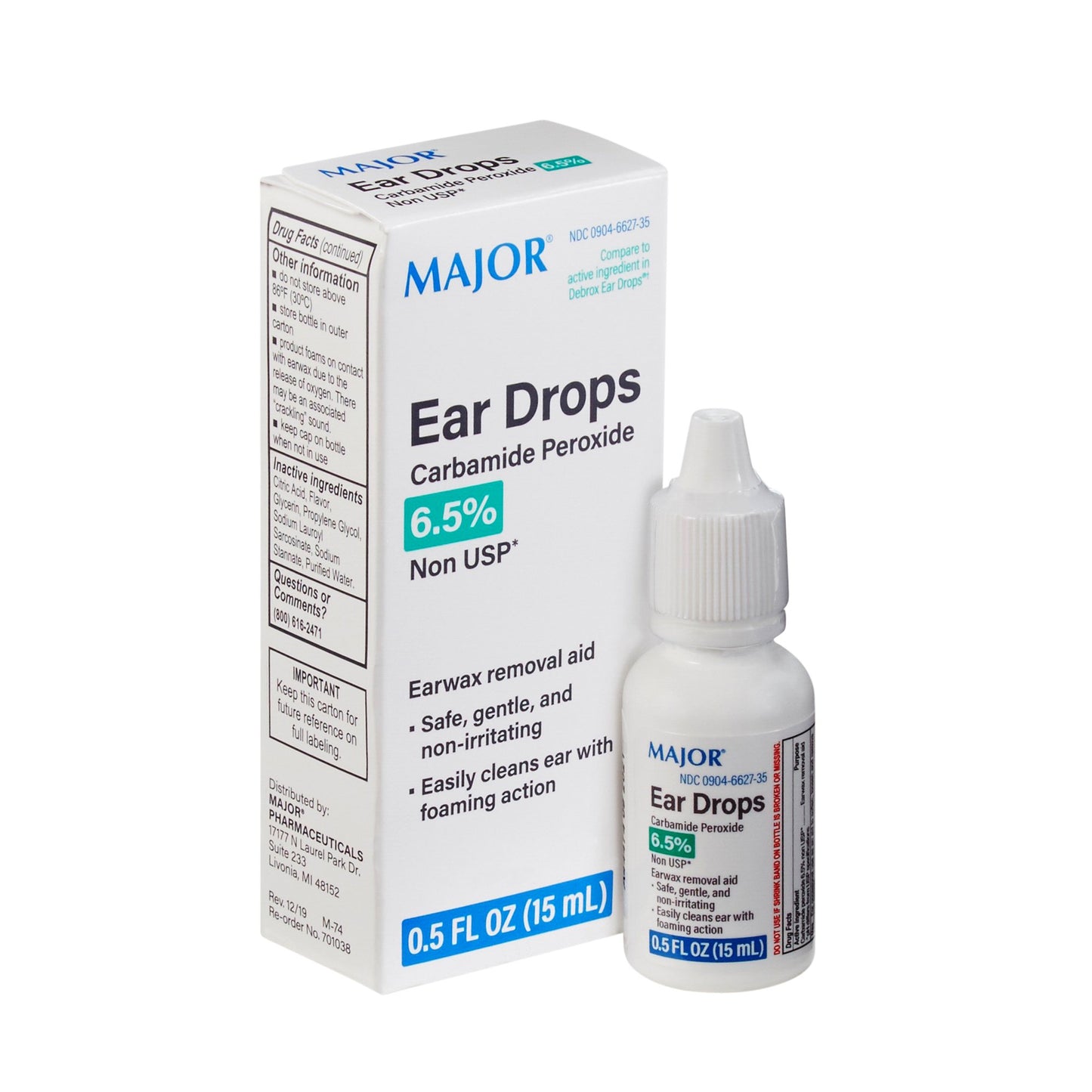 Major Earwax Remover Drops, 0.5 Fl. Oz.