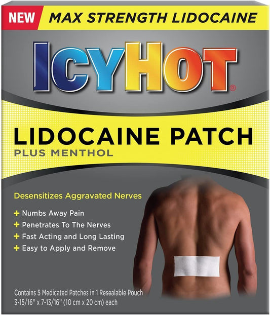 Icy Hot® Max Strength Topical Pain Relief Patch, 5 count
