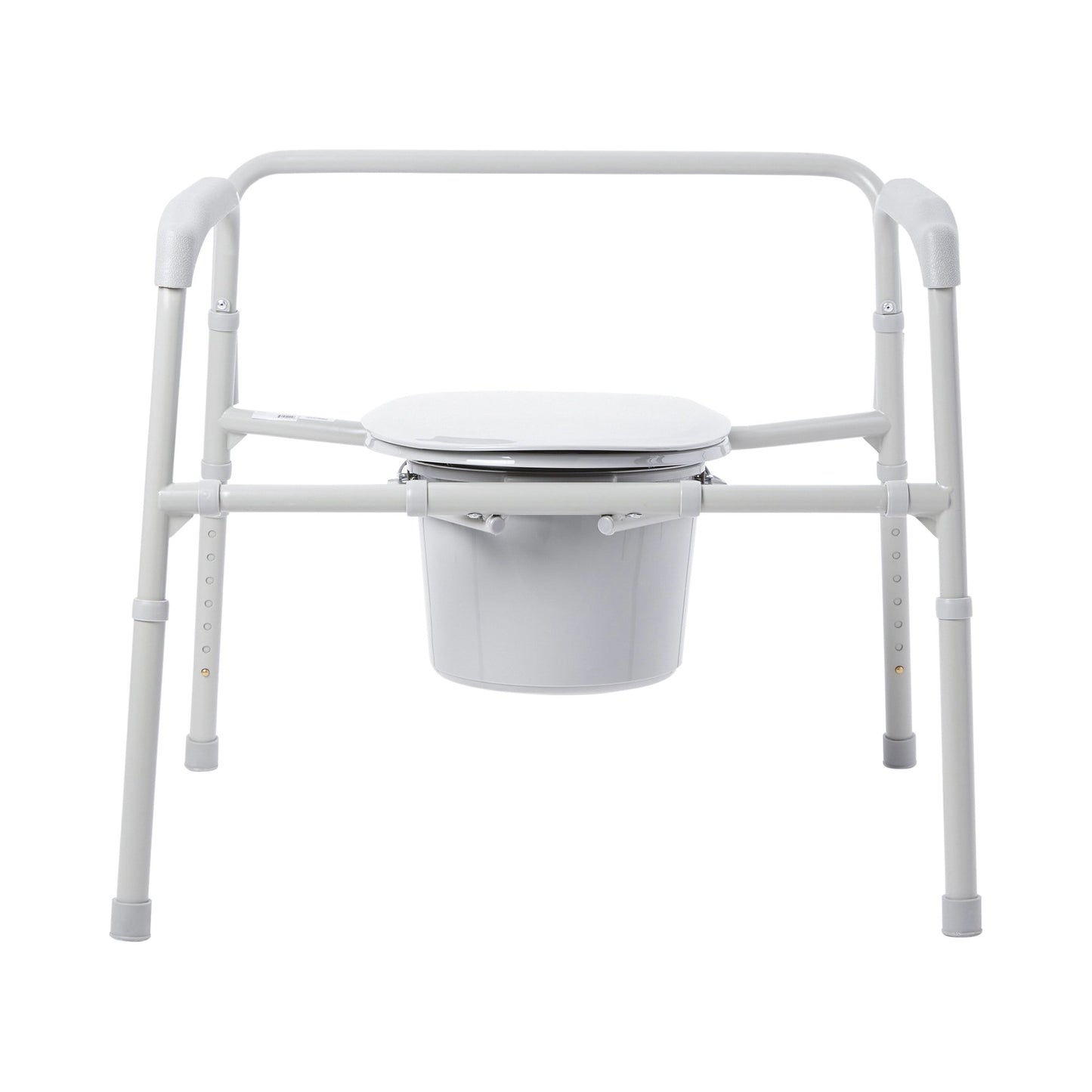 McKesson Fixed Arm Steel Folding Commode Chair, 15.5 – 22 Inch