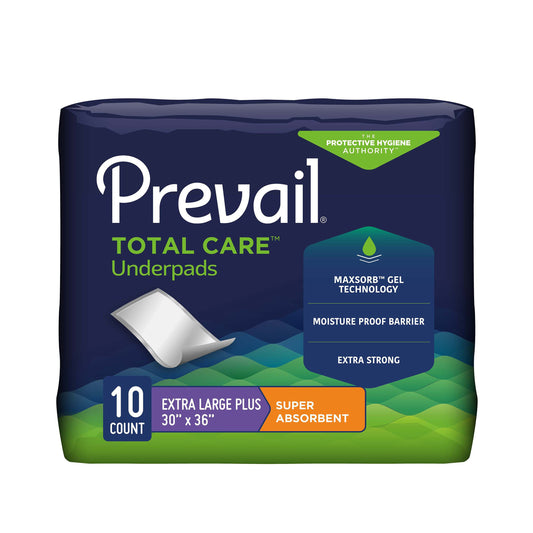 Prevail® Total Care™ Super Absorbent Polymer Underpad, 30 x 36 ", 10 ct