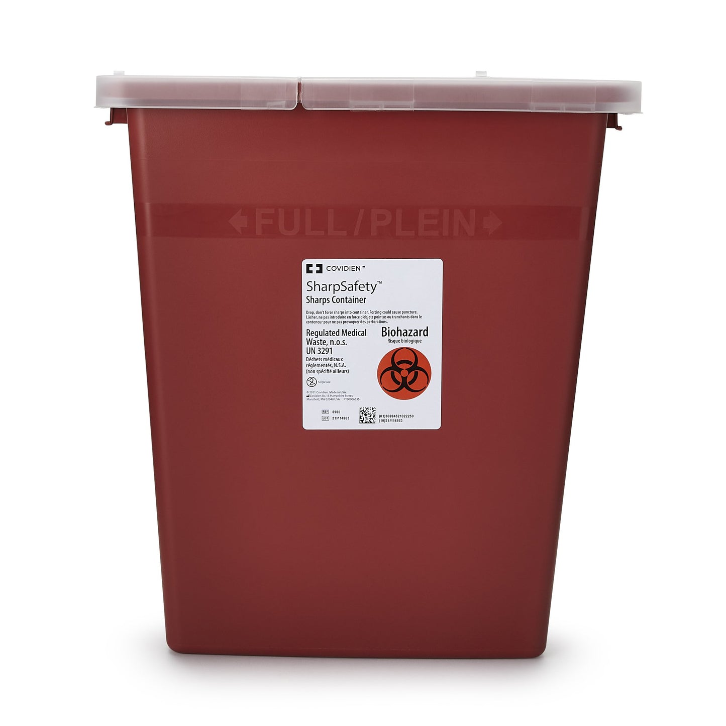 SharpSafety™ Multi-purpose Sharps Container, 8 Gallon, 17.5 x 15.5 x 11 "