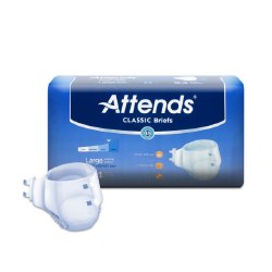 Attends® Classic Adult Heavy-Absorbent Incontinence Brief, Large, White, 96 ct