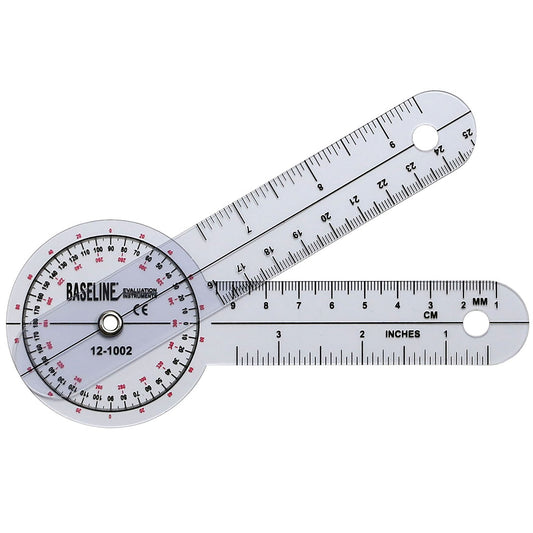 Baseline® 360° Head Plastic Goniometer, 6 Inch Arms