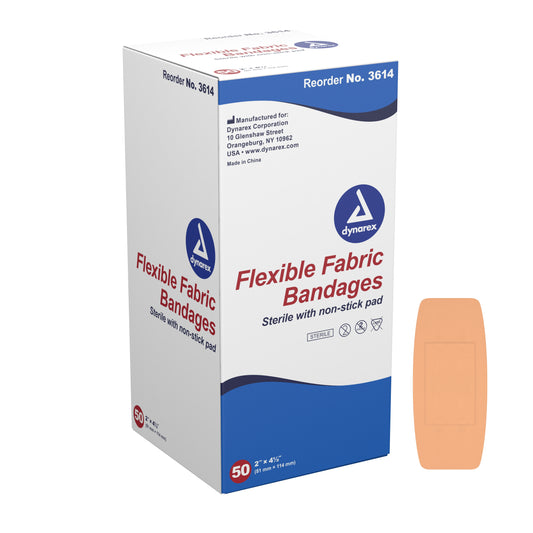 Dynarex® Sterile Adhesive Bandages, 2 x 4.5 in., 50 ct.