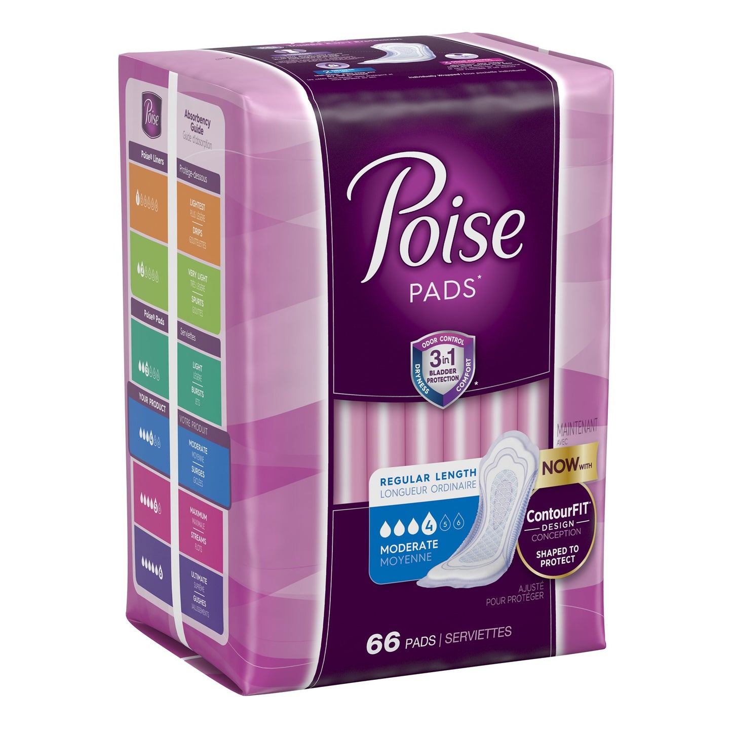 Poise® Moderate Bladder Control Pad, Regular Length, 66 ct