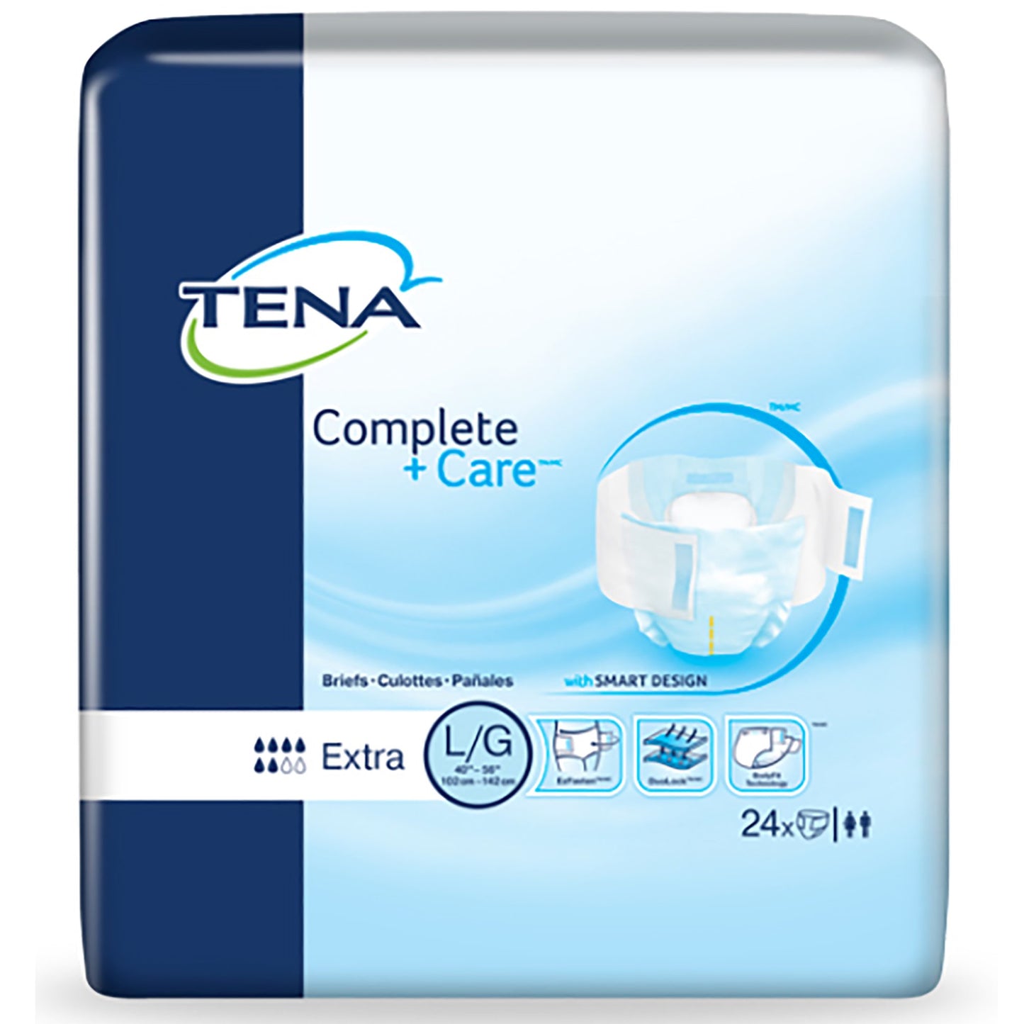 Tena® Complete +Care™ Extra Incontinence Brief, Large, 24 ct