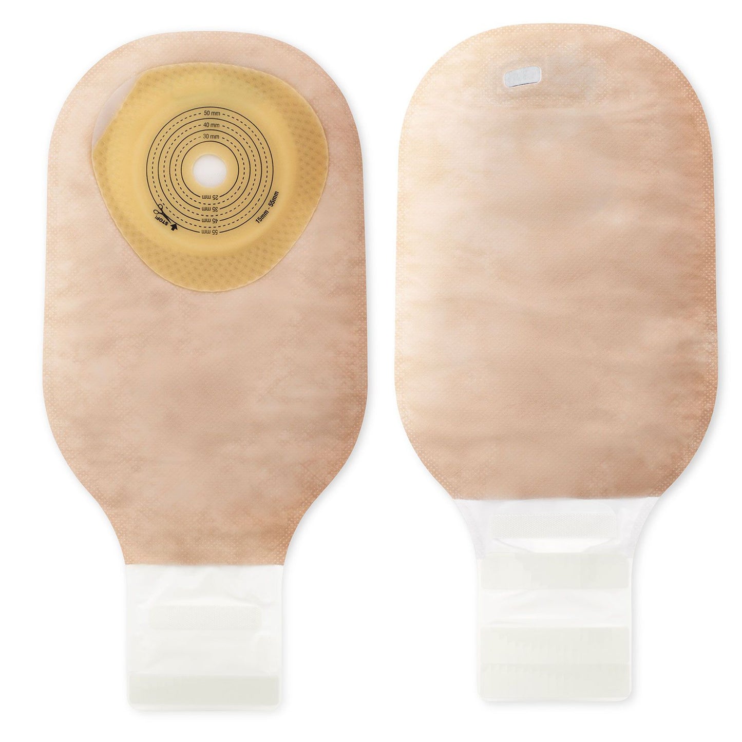 Premier™ One-Piece Drainable Beige Filtered Colostomy Pouch, 12 Inch Length, 5/8 to 2-1/8 Inch Stoma, 10 ct