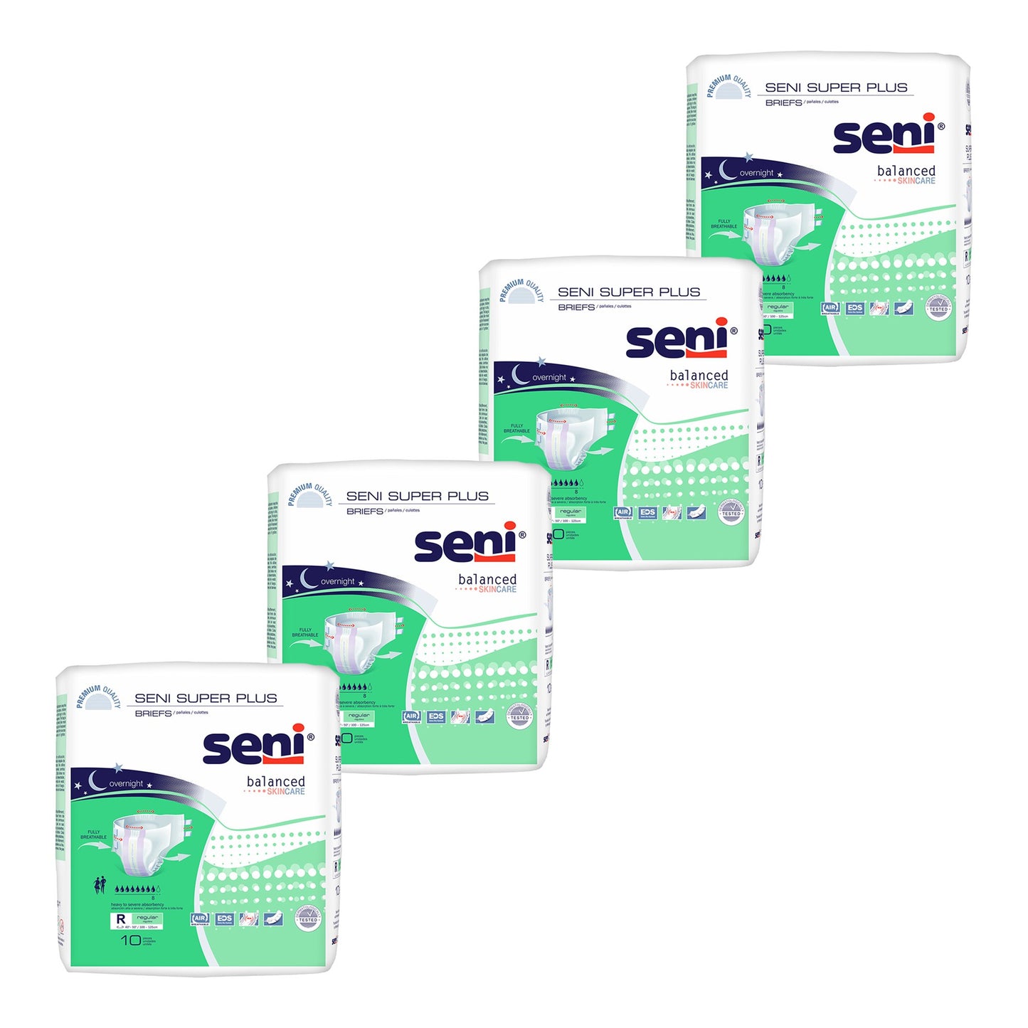 Seni® Super Plus Heavy to Severe Absorbency Incontinence Brief, Regular, 10 ct