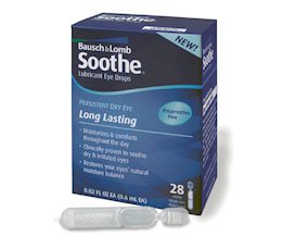 Bausch & Lomb Soothe® Lubricant Eye Drops, 28 vials