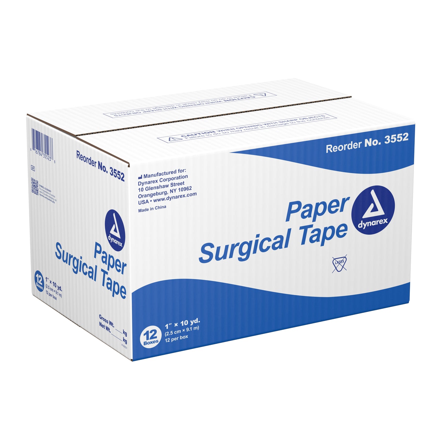 Dynarex® Paper Medical Tape, 1 Inch x 10 Yard, White, 12 ct.