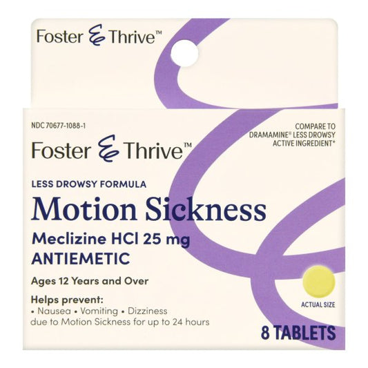 Foster & Thrive Less Drowsy Motion Sickness Tablets, 8 ct.
