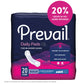 Prevail® Daily Pads Moderate Bladder Control Pad, 9.25-Inch Length, 20 ct