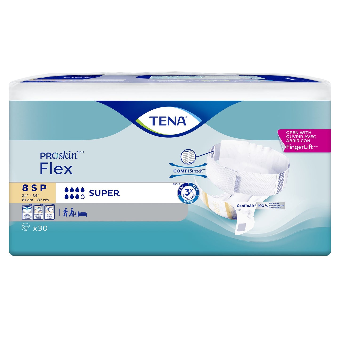 Tena® Flex™ Super Incontinence Belted Undergarment, Size 8, 30 ct