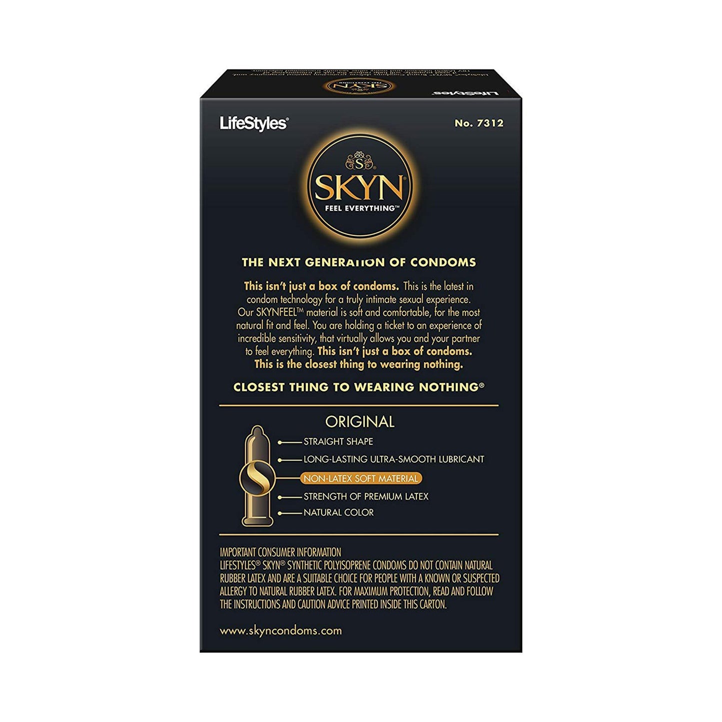Lifestyles® Skyn® Non-Latex Lubricated Condoms, 12 CT
