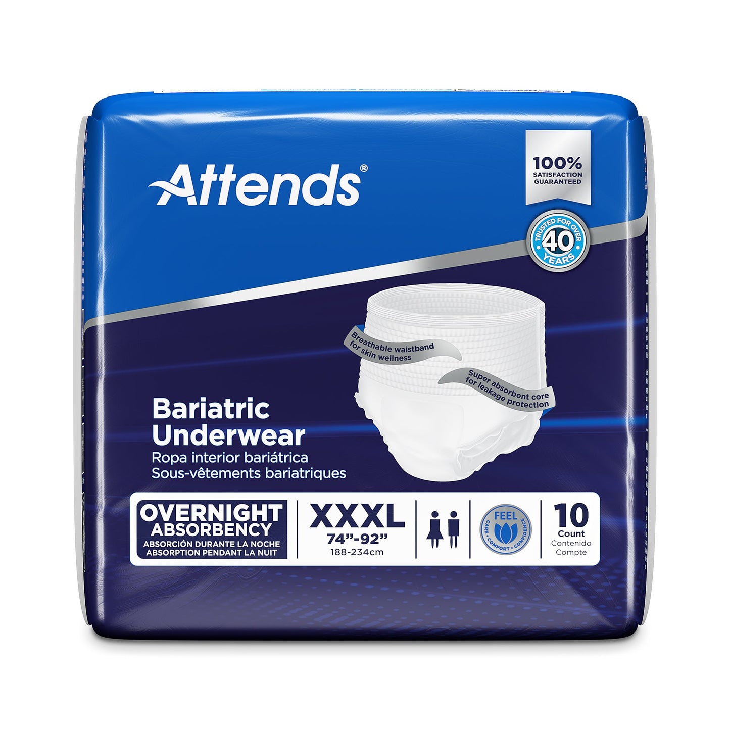 Attends® Absorbent Underwear, 3X-Large, 10 ct