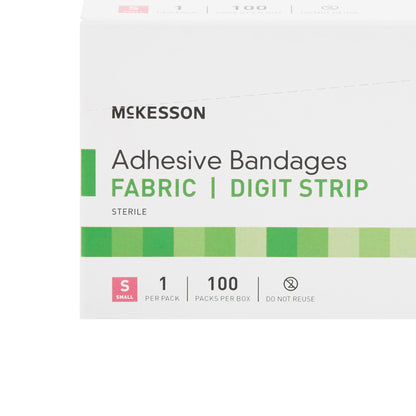 McKesson Fingertip Tan Adhesive Strip, Small, 2400 ct