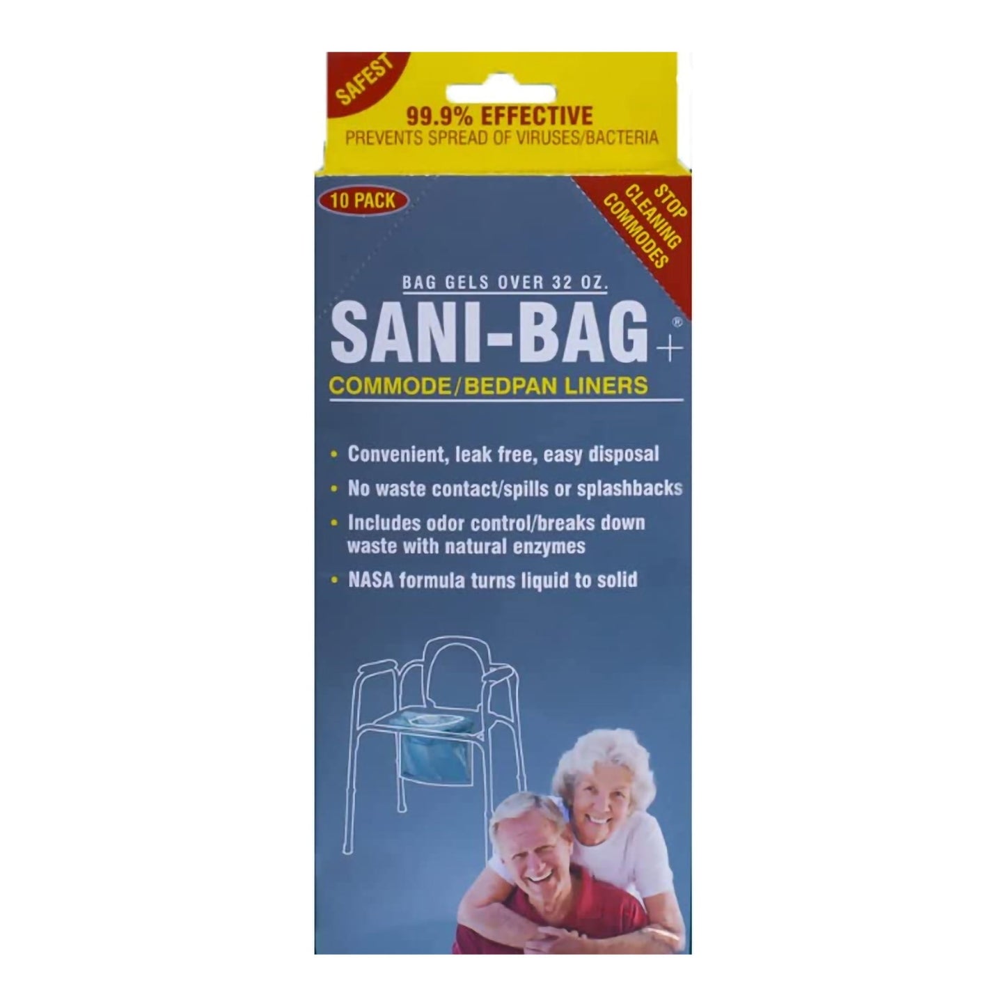 Sani-Bag+™ Commode Liner, 10 ct