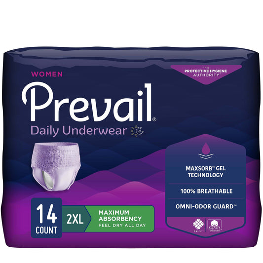 Prevail® for Women Daily Absorbent Underwear, 2X-Large, 56 ct