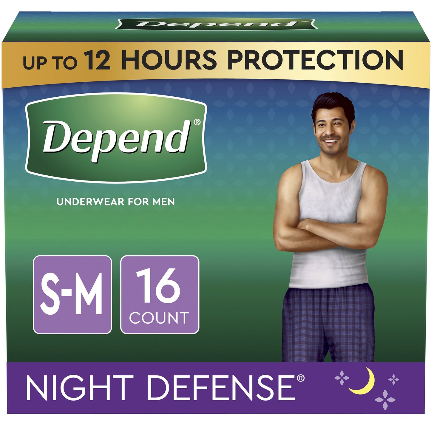 Underwear, Depend Overnight Men Gry Sm/Med, 14 ct