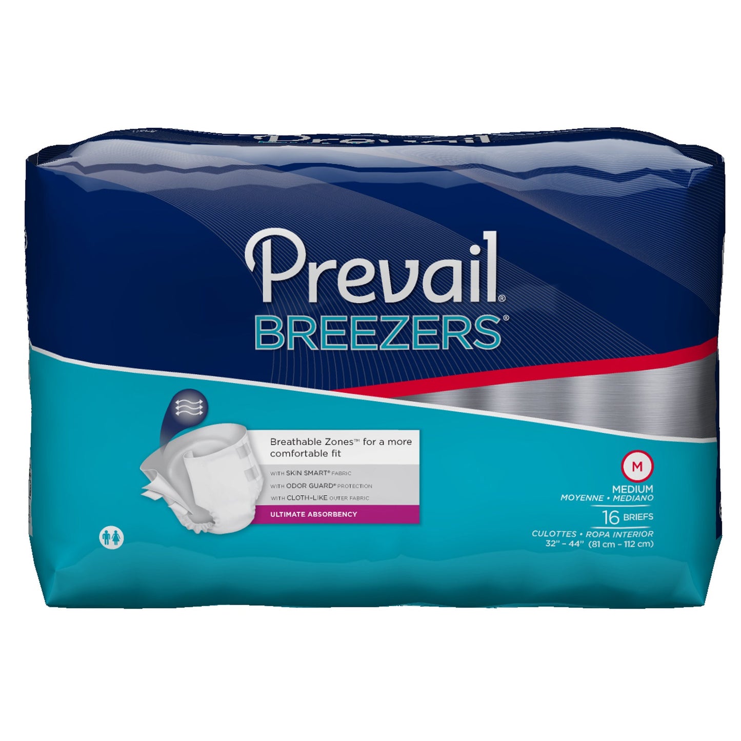Prevail® Breezers® Ultimate Incontinence Brief, Medium, 16 ct