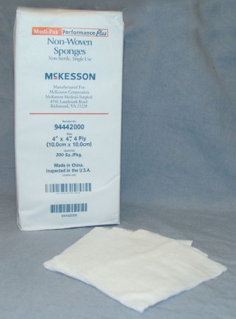 McKesson NonSterile Nonwoven Sponge, 4 x 4 Inch