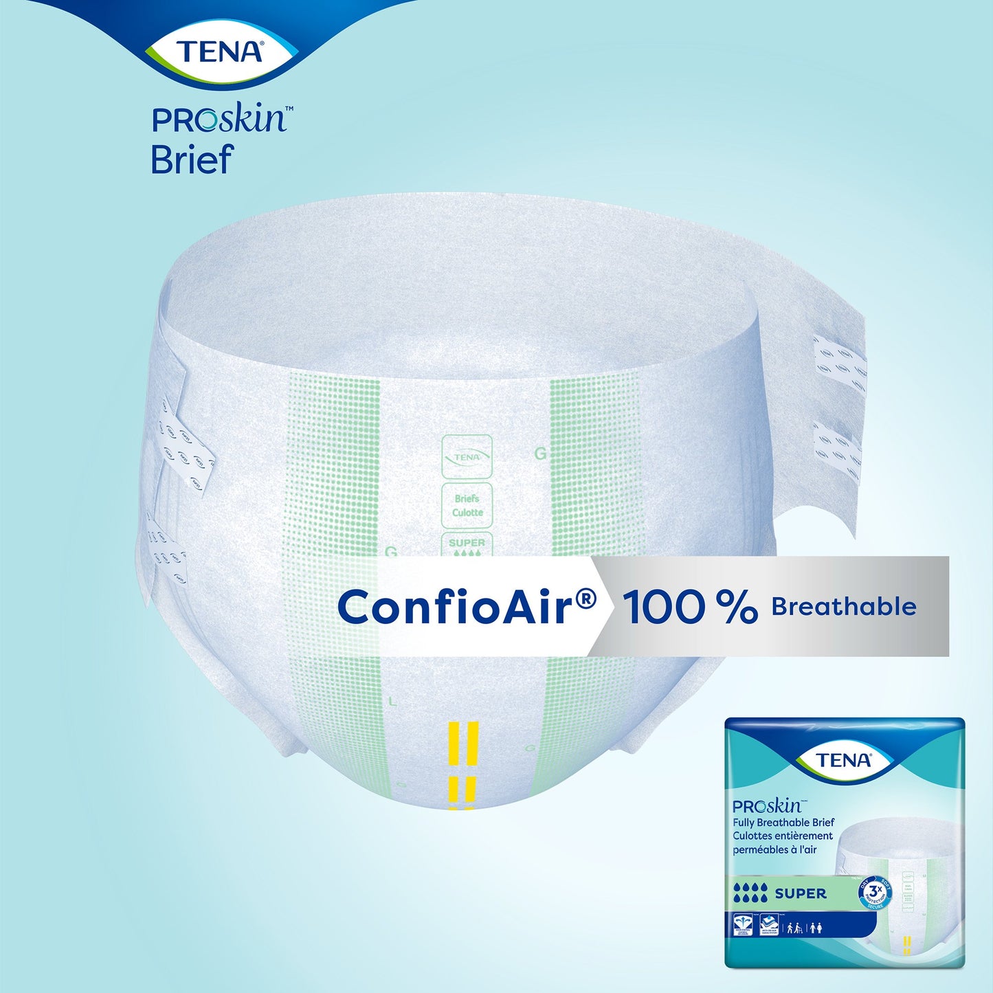 TENA Super Adult Heavy-Absorbent Incontinence Brief, X-large, 60" to 64" Waist / Hip, 15 ct