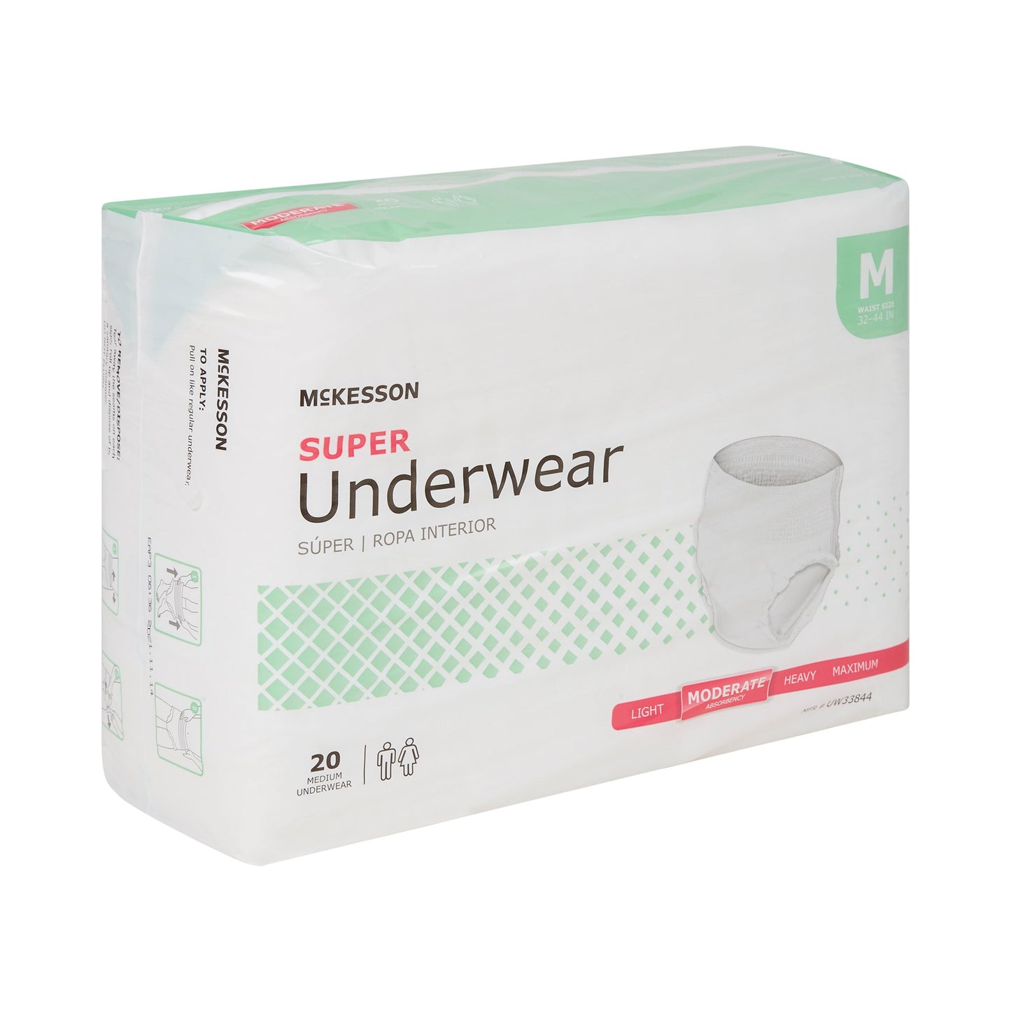 McKesson Super Moderate Absorbent Underwear, Medium, 80 ct