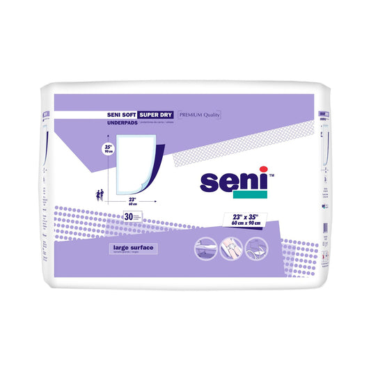 Seni® Soft Super Dry Underpad, 23 x 35 Inch, 30 ct