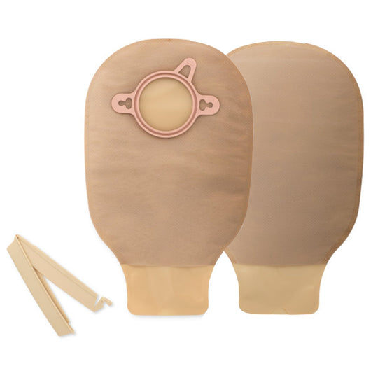 New Image™ Drainable Beige Colostomy Pouch, 9 Inch Length, Mini, 1.75 Inch Flange, 10 ct