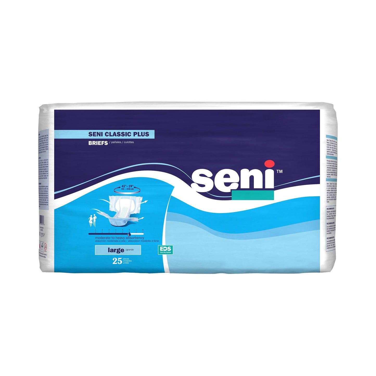 Seni® Classic Plus Moderate to Heavy Incontinence Brief, Large, 25 ct