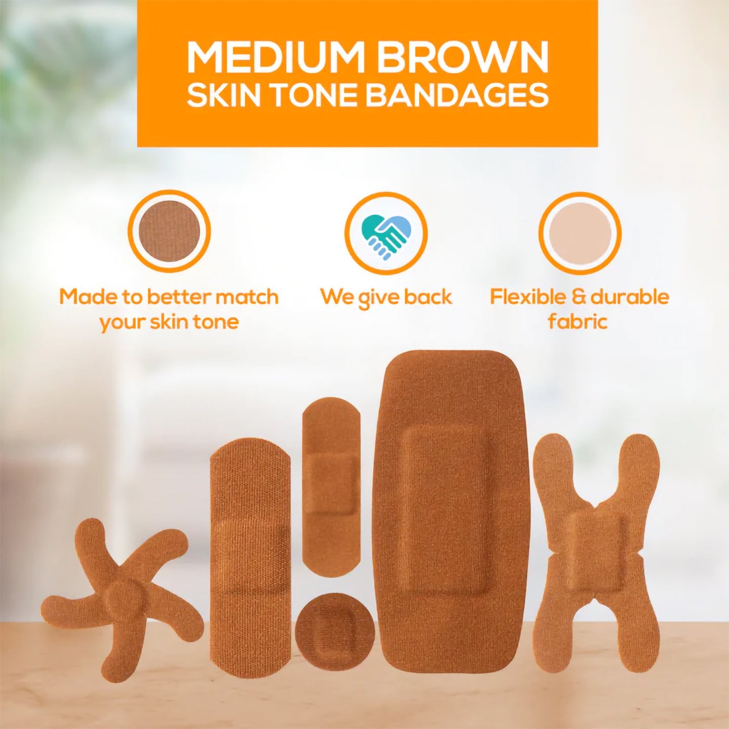 Tru-Colour Assorted Skin Tone Bandages for Brown Skin Tone Shades