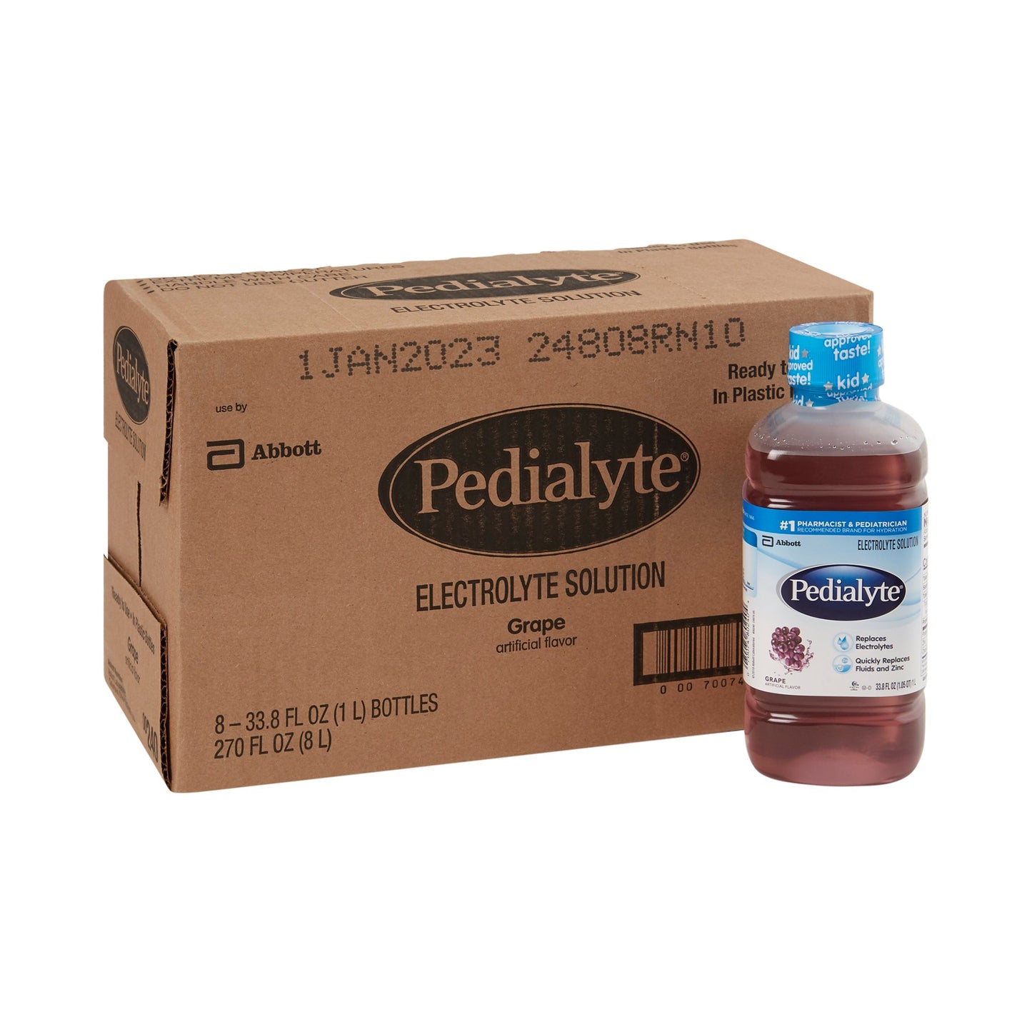 Pedialyte® Grape Oral Electrolyte Solution, 1 Liter, 8 pack