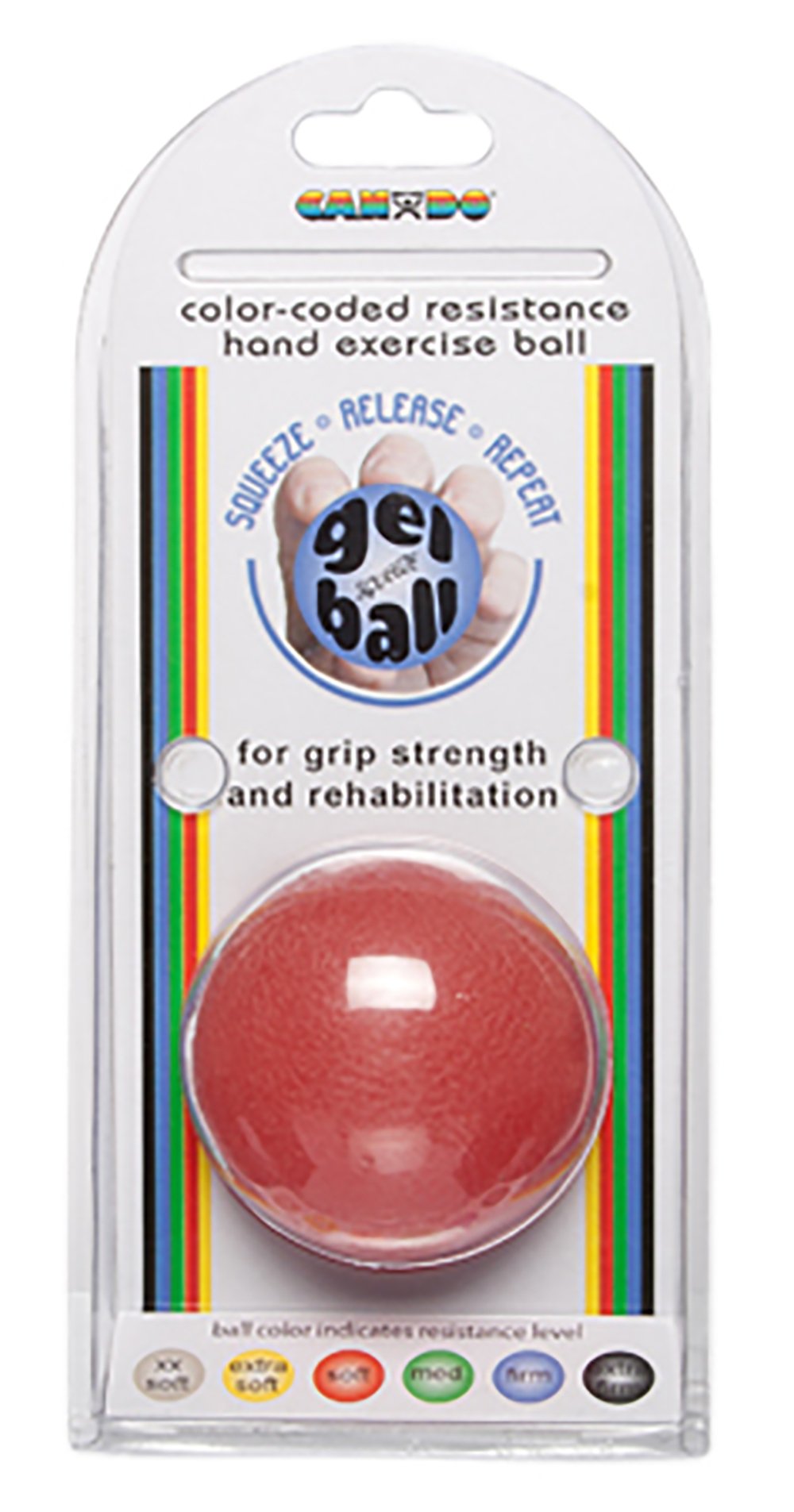 CanDo® Standard Circular Gel Squeeze Ball, Red, Light