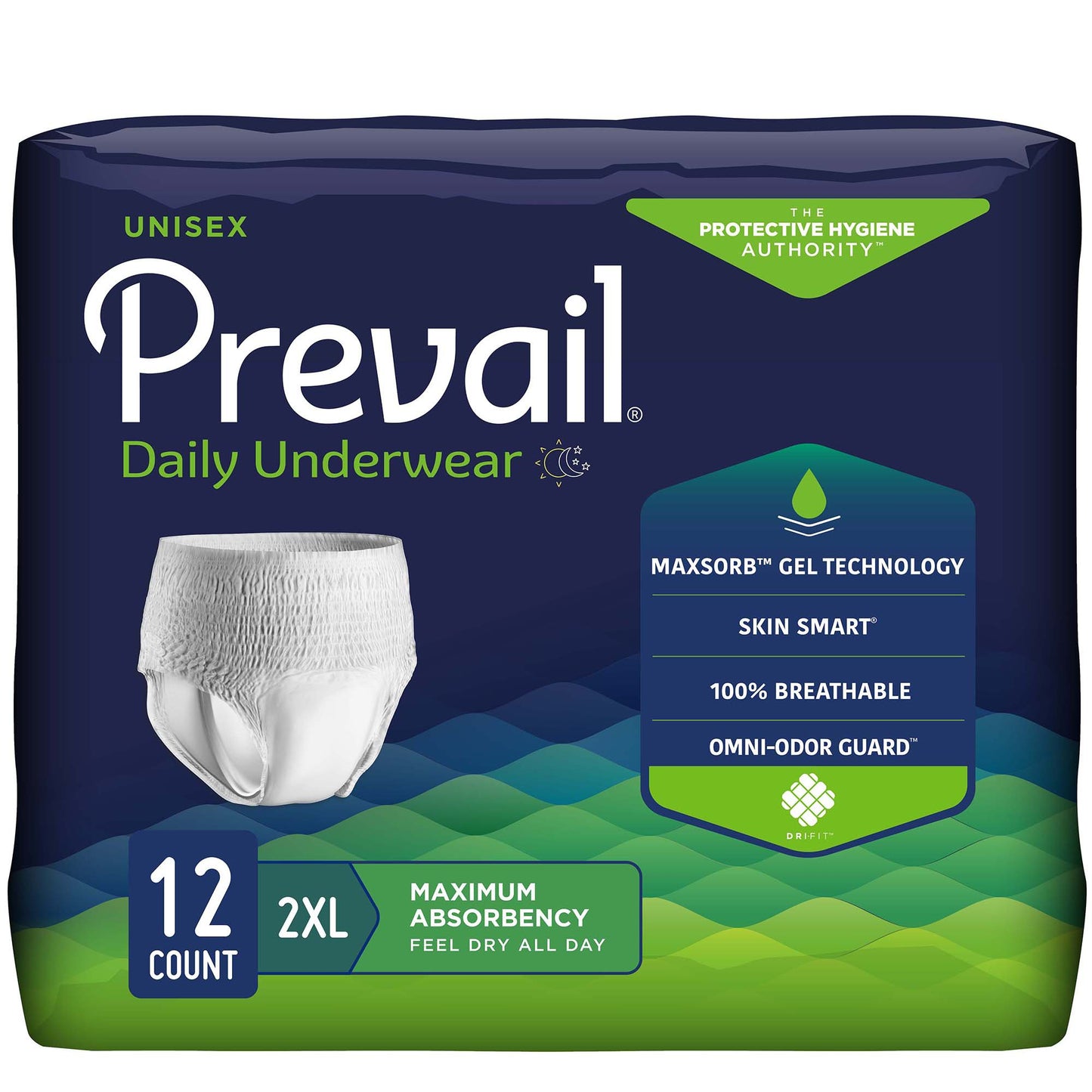 Prevail® Daily Underwear Maximum Absorbent Underwear, Extra Extra Large, 12 ct