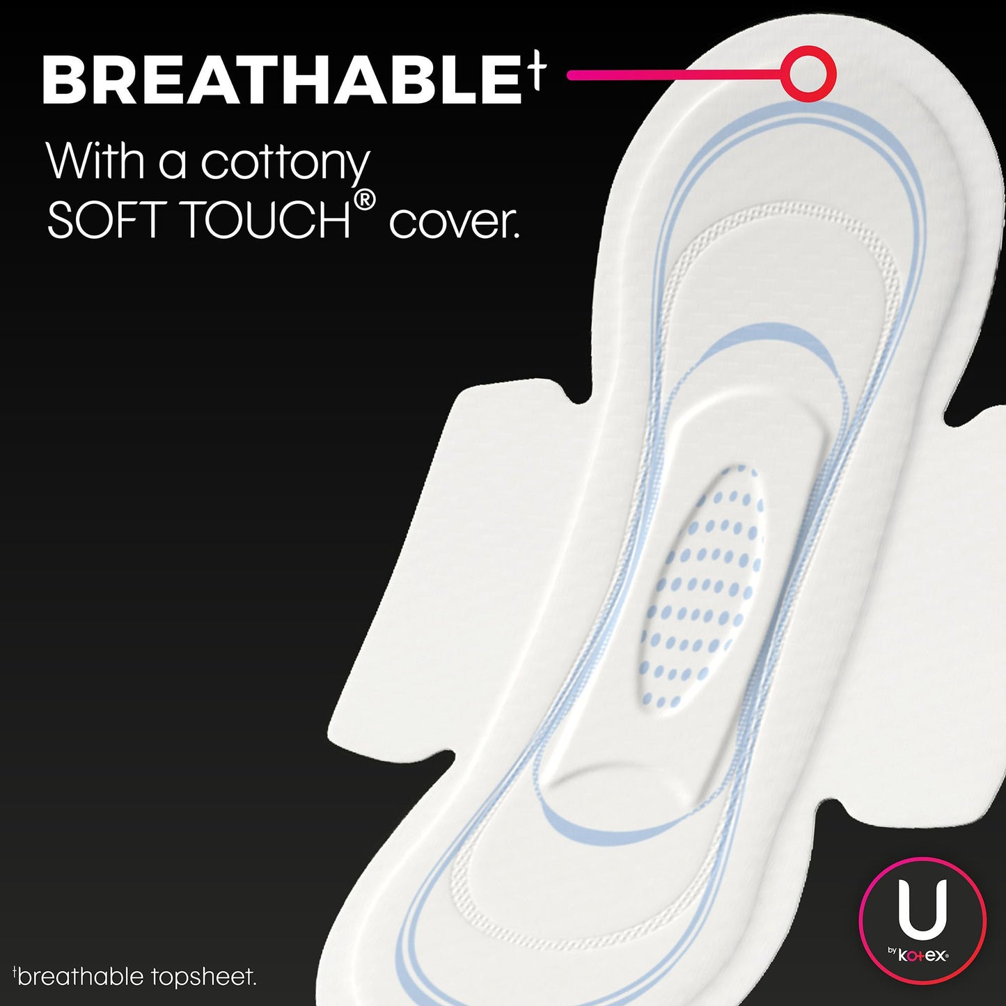 U by Kotex Security Ultra Thin Pads with Wings, Regular Absorbency, 36 ct