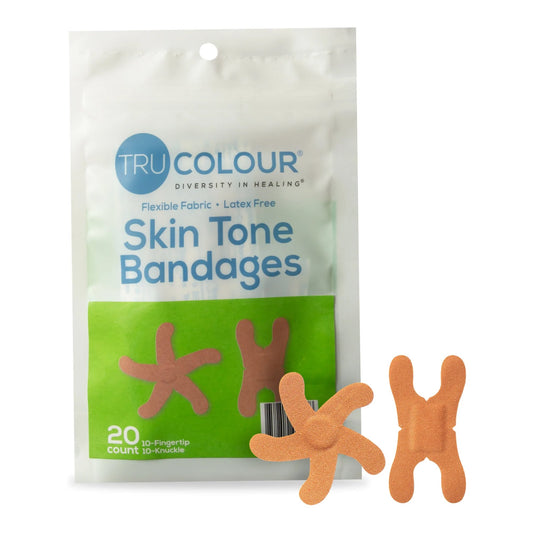 Tru-Colour Knuckle and Fingertip Bandages, Olive, 20 ct.