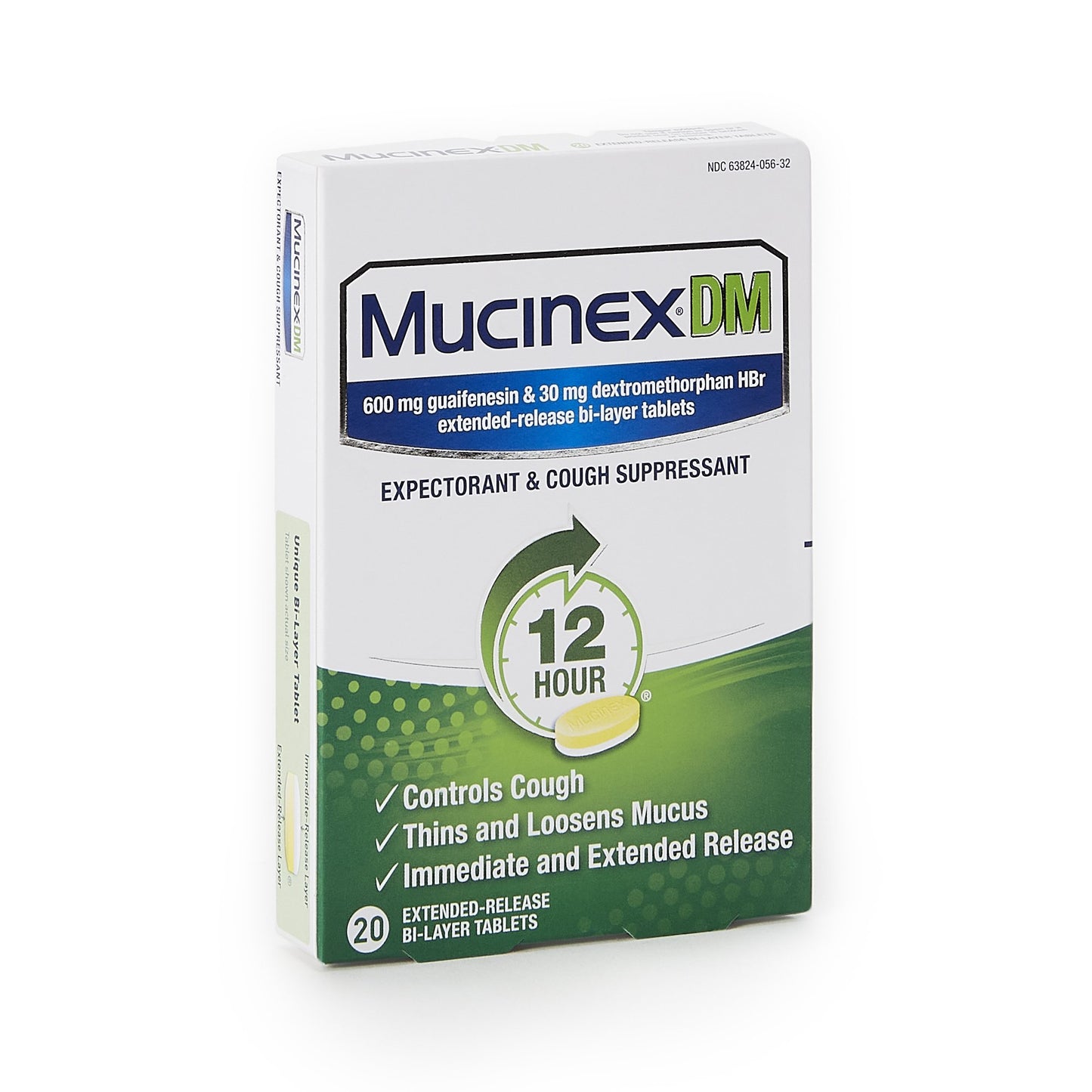 Mucinex® DM Guaifenesin / Dextromethorphan HBr Cold and Cough Relief, 20 ct