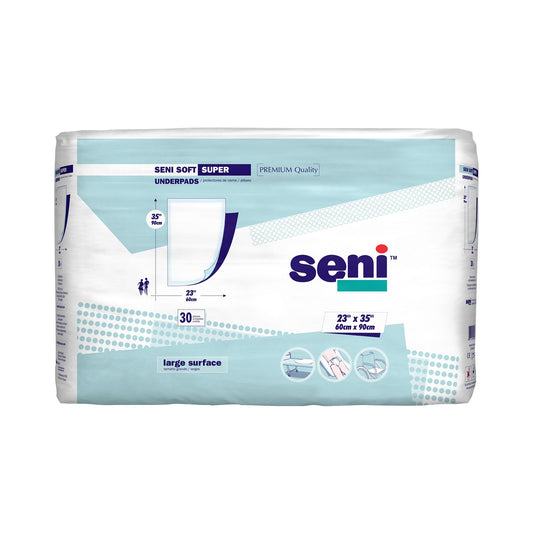 Seni® Soft Super Underpad, 23 x 35 Inch, 30 ct