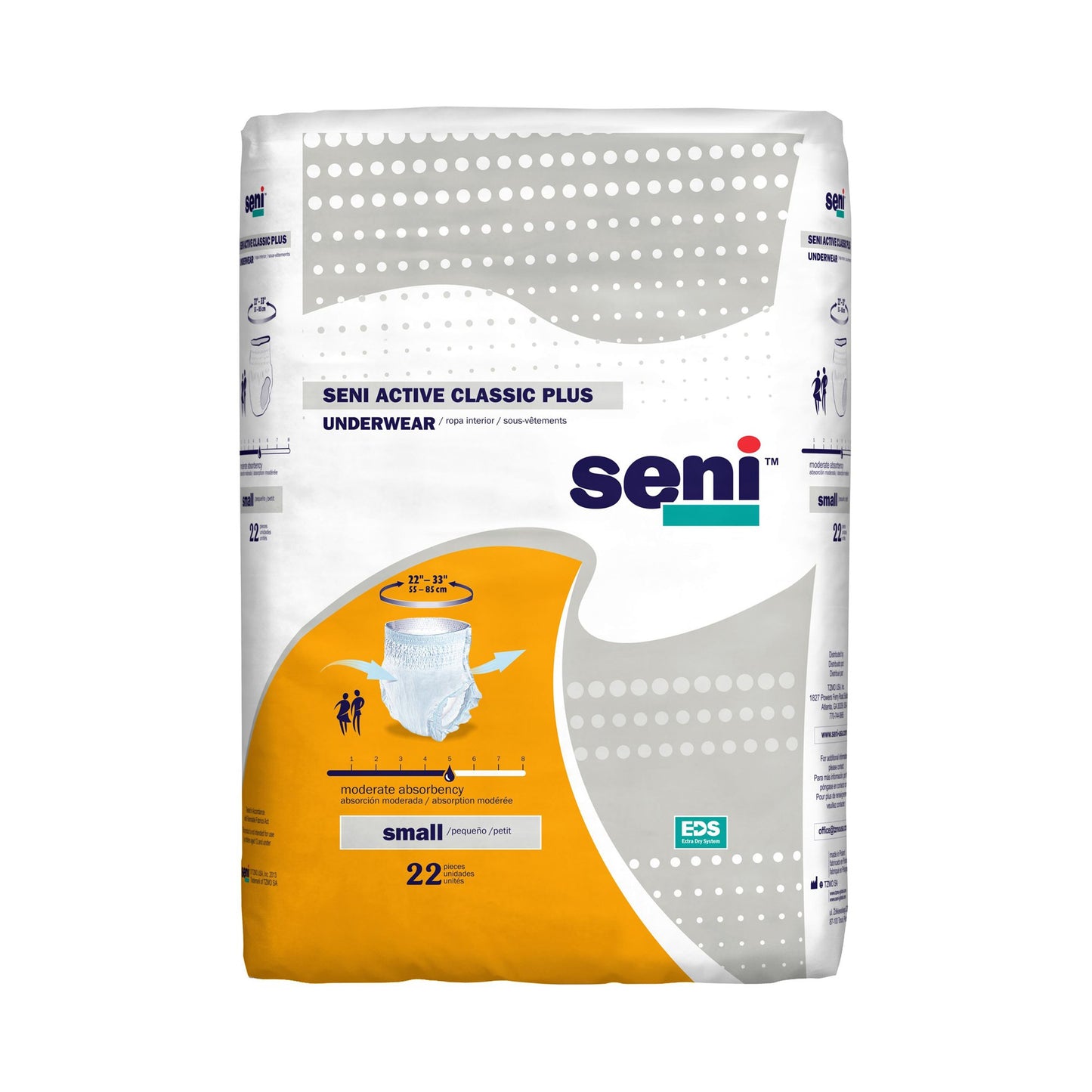 Seni® Active Classic Plus Moderate Absorbent Underwear, Small, 22 ct