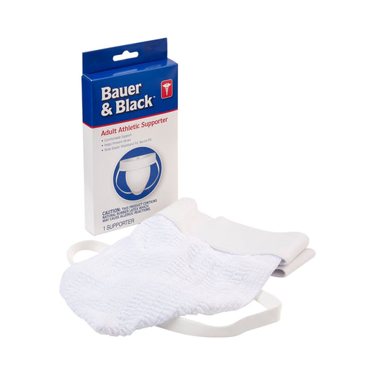 Bauer & Black Adult Athletic Supporter, Cotton, White, Reusable, Small