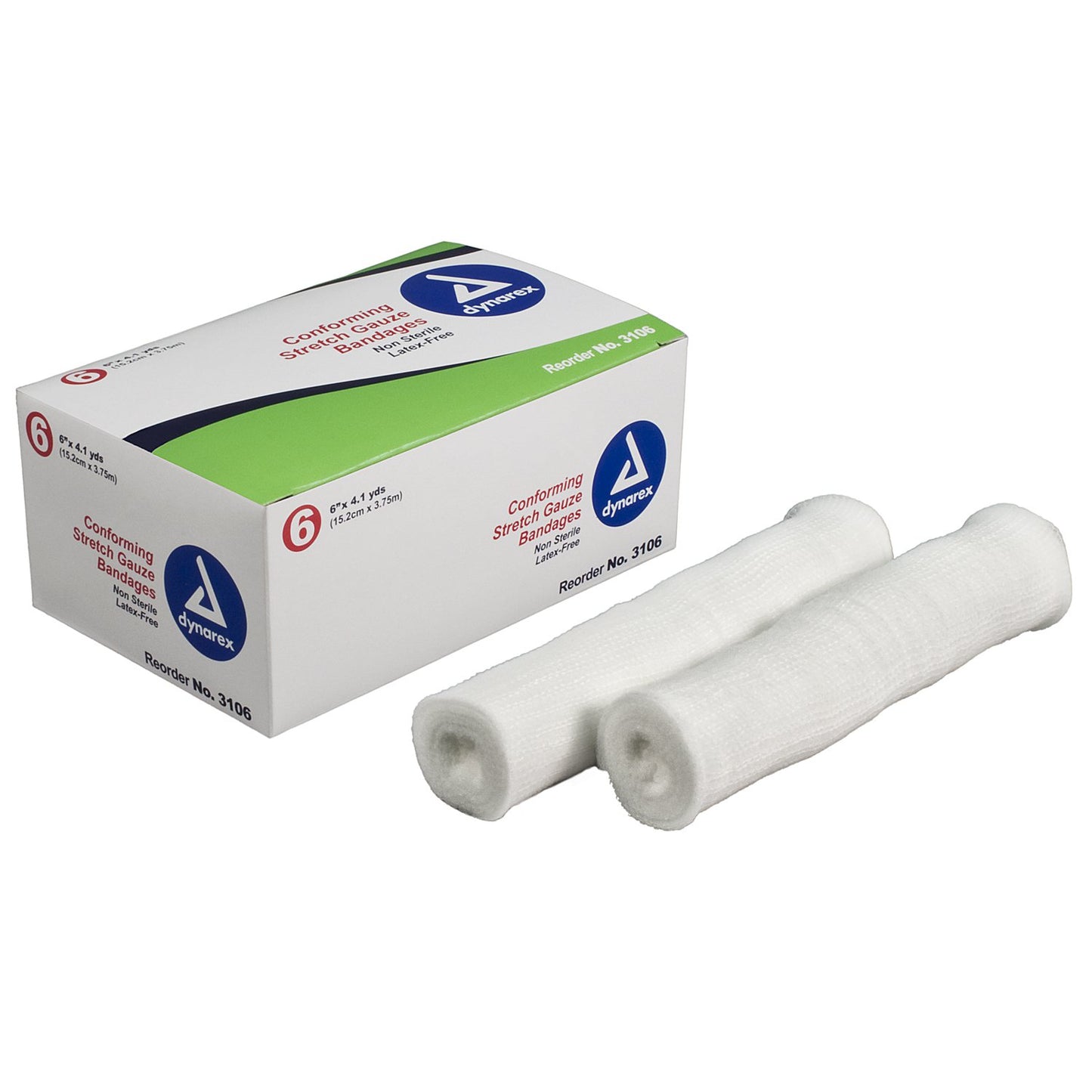 Dynarex® NonSterile Conforming Bandage, 6 Inch x 4.1 Yard, 48 ct