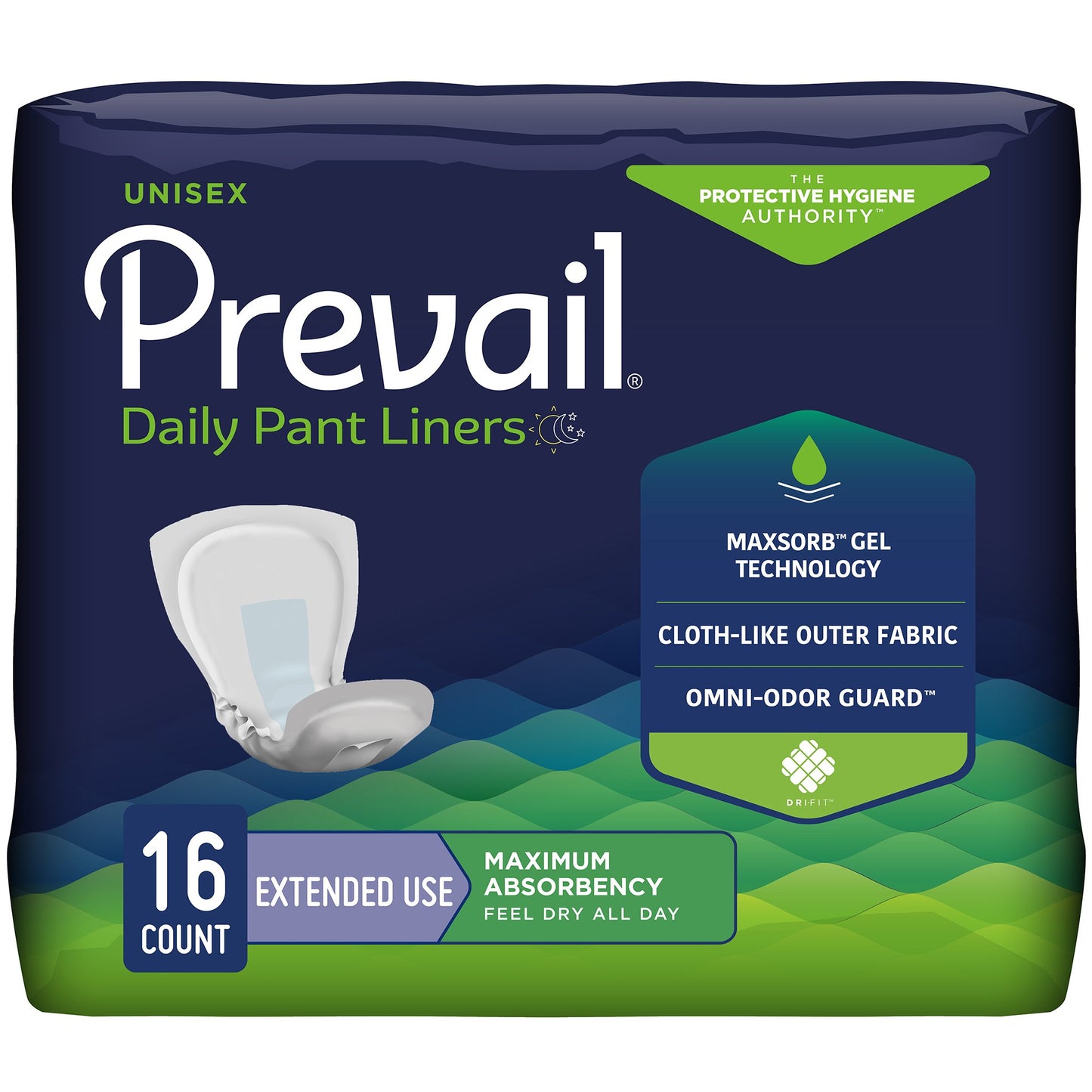 Prevail® Daily Pant Liners Moderate Absorbency Incontinence Liner, 28" Length