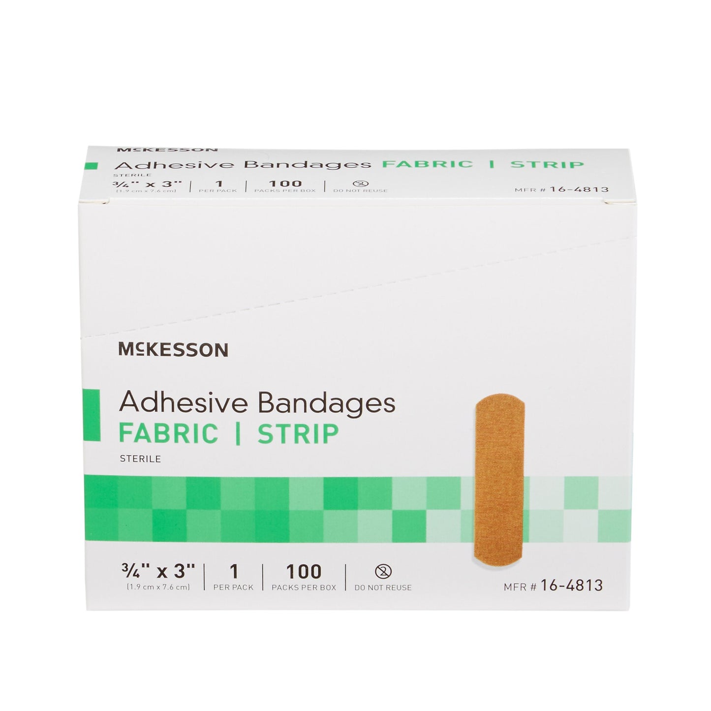 McKesson Tan Adhesive Bandage Strips, 3/4 x 3 in., 100 ct.