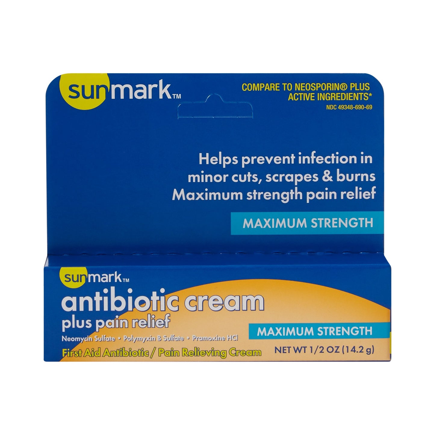 Sunmark® First Aid Antibiotic with Pain Relief, 0.5 oz. Tube